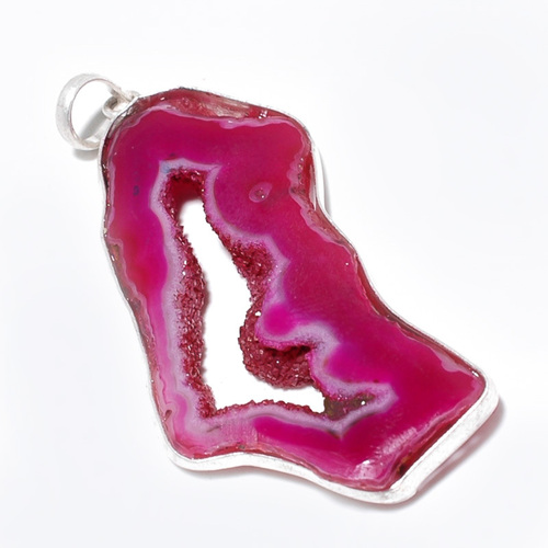 Pendants Beautiful Pink Druzy Pandent Ready To Wear 45Cts