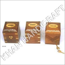 Wooden Money Box - Premium Quality Wood, Lightweight and Smooth Finish | Antique Imitation Style, Ideal for Kids and Home Decor