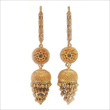 Antique Calcutta Gold Jhumki