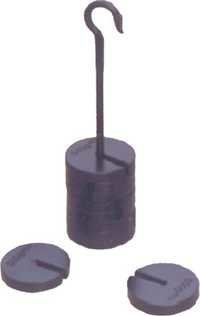 Set Of Masses - Iron Slotted, 5 Kg Total Weight With 1 Kg Hanger And 4 Slotted 1 Kg Masses For Laboratory Use