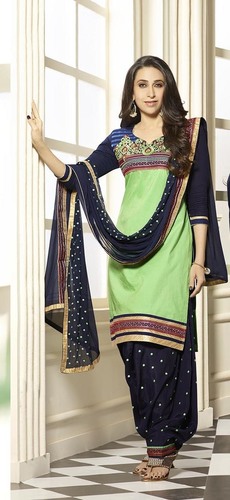 Beautiful Patiyalas On Pure Cotton With Chiffon Du