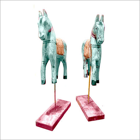 Wooden Horse on Stand