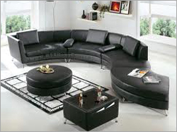 Corner Sofas - Leather and Wood, Varied Dimensions, Black | Spacious Seating, Modular Design, Comfortable Cushions, Durable Frame, Modern Look
