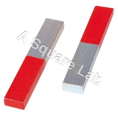 BAR-MAGNETS-STEEL - Steel 75x12, 100x12, 150x19mm, Painted Red, Plated Ends, Inscribed Poles