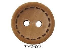 Light Brown Stitch Laser Wooden Buttons