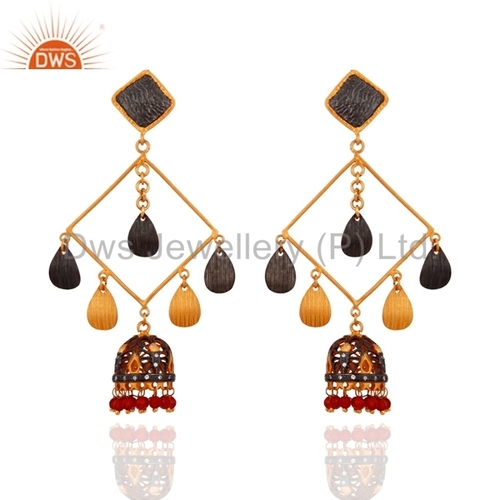 Gold Plated Fashion Gemstone Jhumka Earrings Gender: Women