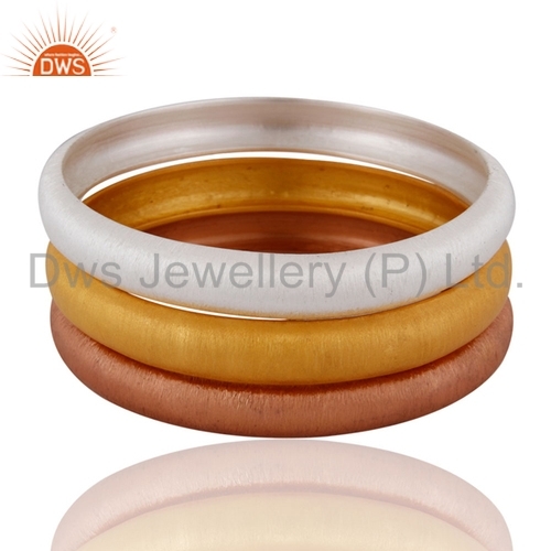 Gold Plated Sterling Silver Bangle Bracelets