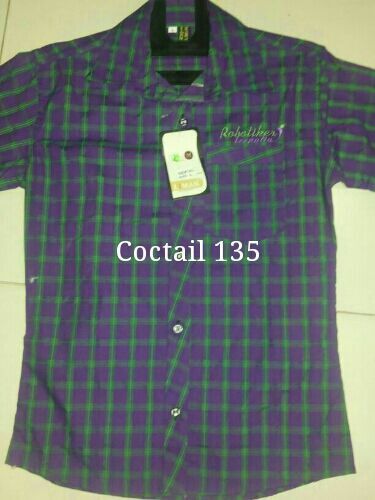 Shirt - Cotton, Size 135, Purple | Button Closure, Checked Pattern, Soft Fabric, Stylish Design, Durable, Comfortable Fit, Easy Care, Breathable, Half Sleeve