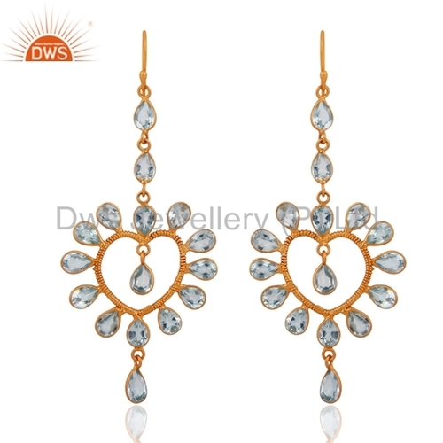 Handmade Semi-Precious Stone Earrings - Gold Vermeil