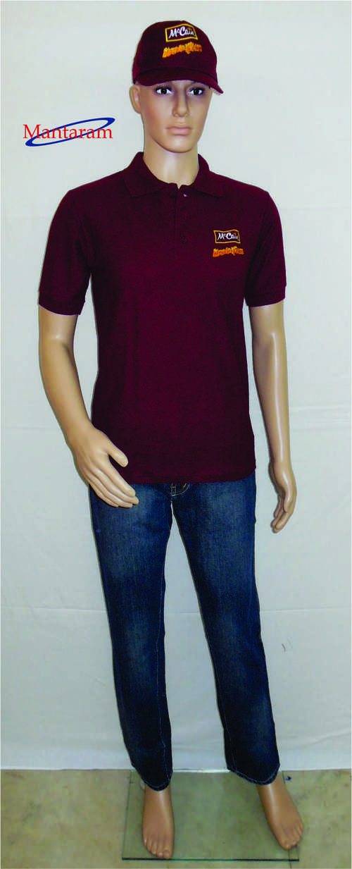 Promotional Clothing - Cotton Polo Shirt, Various Sizes, Maroon Color | Seamless Stitching, Smooth Texture, Customizable Design, Colorfast