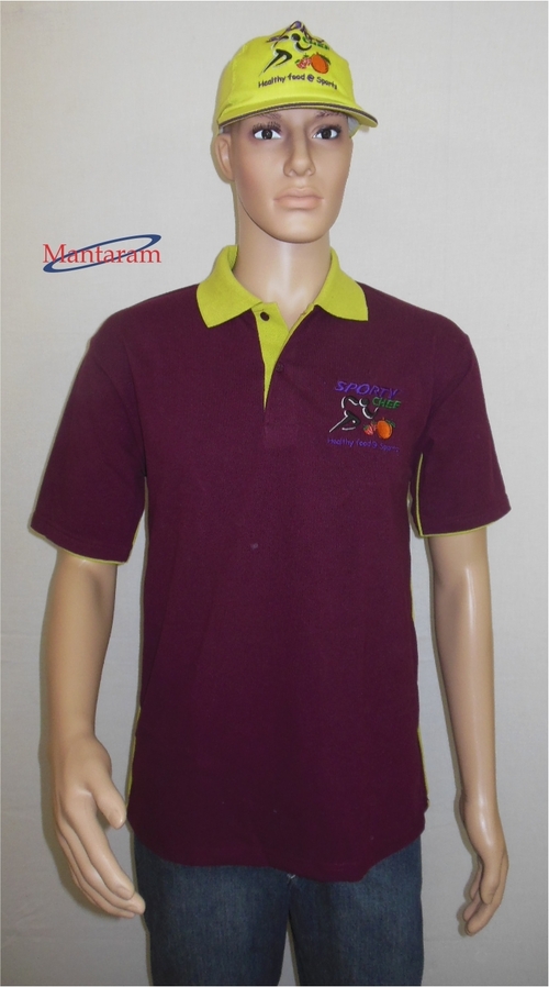 Promotional T Shirt - Cotton, Multiple Sizes, Maroon | Polo Collar, Customizable, Durable, Comfortable, Classic Style
