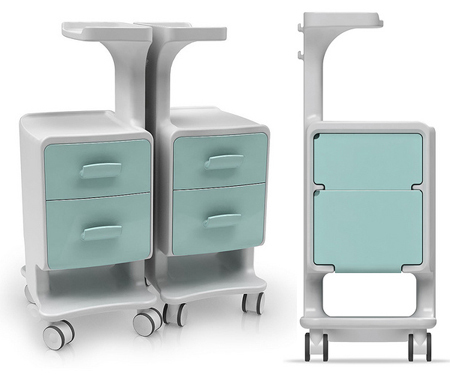 Hospital Furniture - Plastic, 36x24x30 inches, Light Green | 6 Drawer Storage, Mobile, Ample Capacity, Durable Design, Smooth Rolling, Space Saving