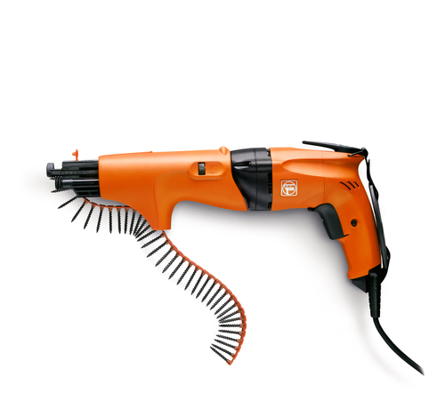 Dry wall screw gun with collated screw magazine up to 5 mm