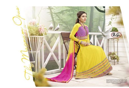 Soha Ali Khan - Silk Blend, Customizable Size, Yellow | Elegant Design, Intricate Embroidery, Floor-Length Anarkali