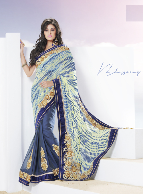 Royal Indigo Blue Extreme Stylish Saree
