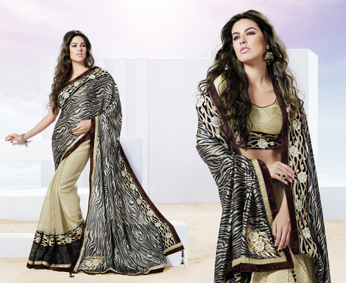 Funky Tiger Printed Sun Beaming Saree