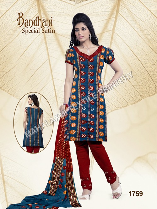 Bandhani Satin Cotton Dress