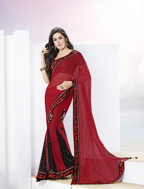 Exotic Maroon kalidar saree