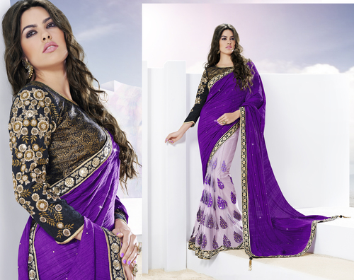 Classic Purple designer celebrity saree