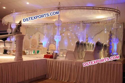 Fiber Crystal Ovel Mandap Set