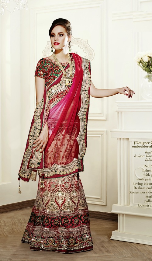 Ready to Wear designer Hand Worked Lahenga Saree