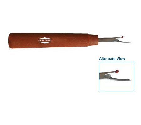 Ostomy Care Scissors - Stainless Steel, 12cm, Wooden Grip | Rounded Tip, Precise Cuts, Hydrocolloid Safe, Easy Handling