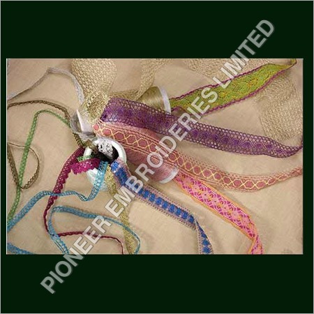 Designer Lace - Fine Yarns, Customizable Length, Multicolor, Varied Widths | Elegant Design, Durable Material, Neat Finish, Versatile Use