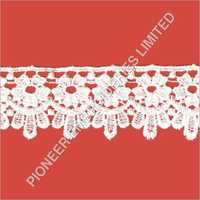 Cotton Crosia Lace - Cotton, Custom Length, White | Tear Resistant, Floral Pattern, Impeccable Finish