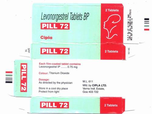 Pill 72 Levonorgestrel 0 75mg 1 5mg Tablets At Best Price In Mumbai Maharashtra Lotus International