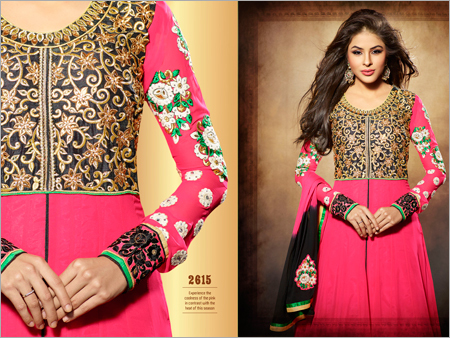 Embroidered Neck Anarkali Suits