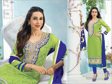 Embroidered Neck Straight Suits