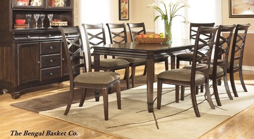 Large Wooden Dining Table Set
