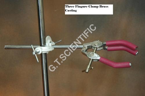 Three Finger Clamp Brass Casting - Stainless Steel Material, Holds 75 mm Die, Silver & Pink Color, 1-Year Warranty | Rubber Coated, Economical Powder Coated