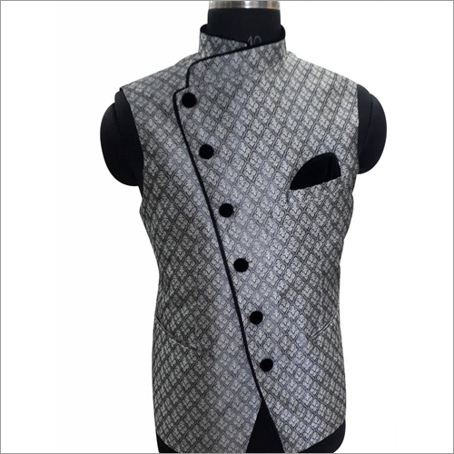 Black Silk Velvet Waist Coat
