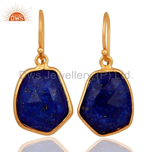 Lapis Lazuli Gold Plated Sterling Silver Earrings