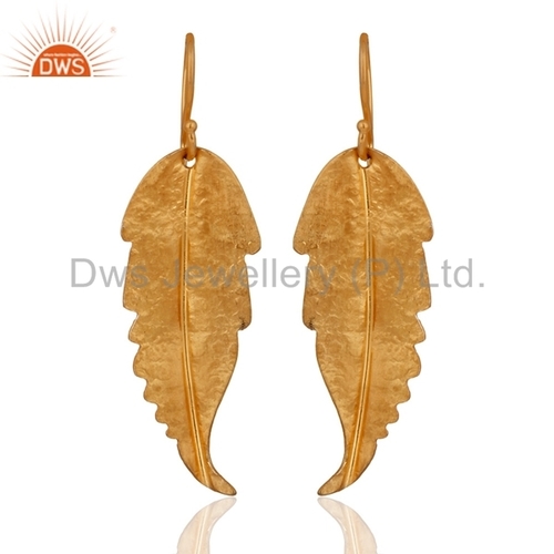 Gold Plated Sterling Plain Silver Earrings Gender: Women