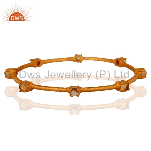 Gold Plated Sterling Silver Citrine Bangle