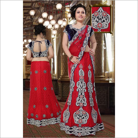 Embroidered Lehenga Style Sarees
