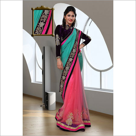 Embroidered Hand Work Sarees