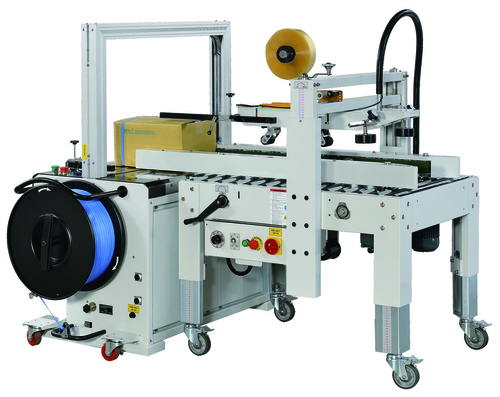 White Automatic Strapping Carton Sealer