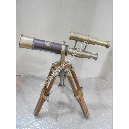 Marine Brass Telescope With Wooden Tripod Stand