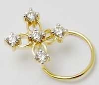 Nose Pin - 18k Gold, 0.660 Carat With Ruby, Emerald, Sapphire, Diamond Accents | Women's Party Wear Jewelry, Perfect For Gifts And Weddings