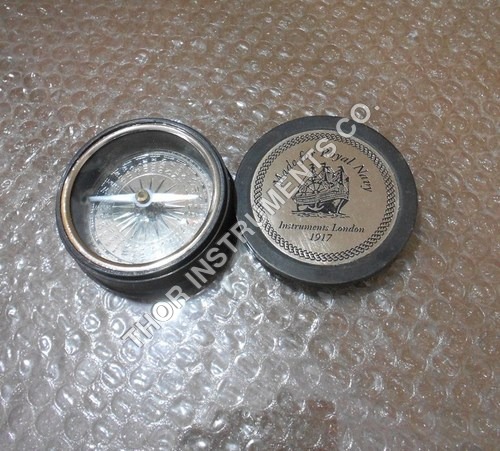 Royal Navy Compass - Brass & Glass, 3" Diameter | Luminous Dial, Magnetic Needle, Accurate Navigation