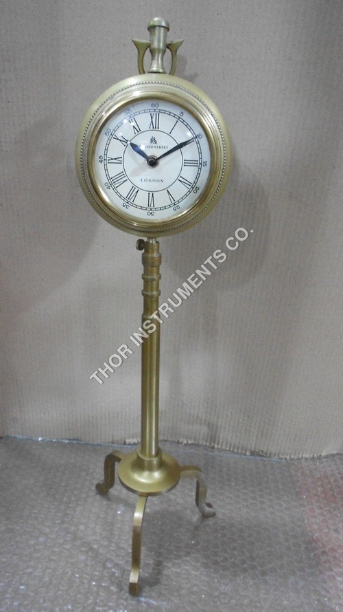 VINTAGE STAND CLOCK HOURGLASS Brass Antique Clock