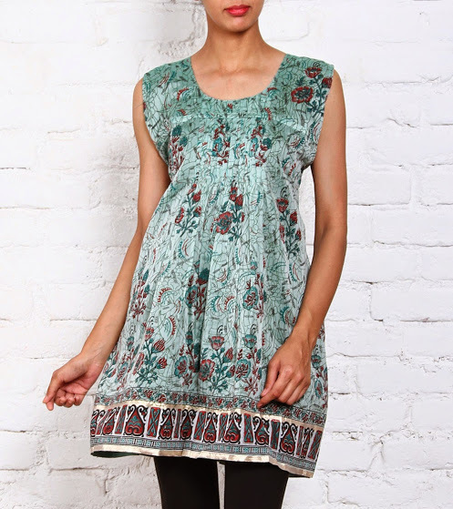 Chanderi cotton banarasi printed kurti
