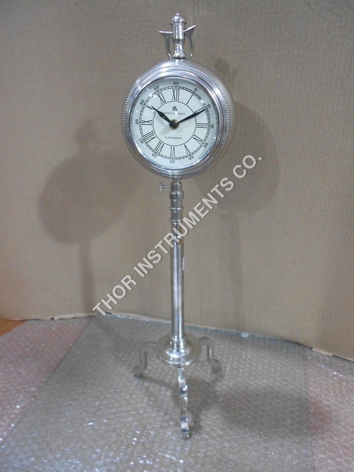 Nautical Home Decoration Silver Clock with tripod