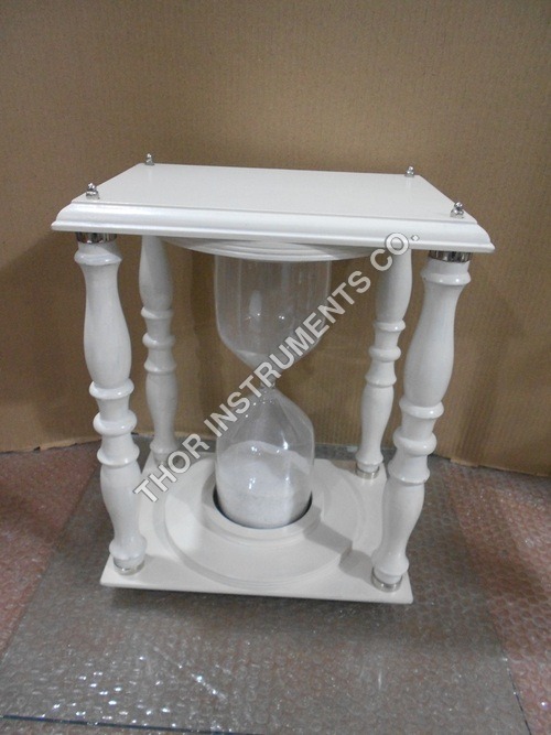 Vintage White Wooden Sand Timer Hour Glass