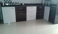 Water Proof Pvc Modular Kitchen Cabinet - Color: Brown