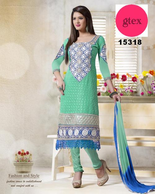 Chikan and Neck Patch Work Suit Excellent