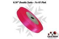 Double Face Satin Ribbons - 14mm Width, 18 Mts Length | Reversible, Plain Pattern, Elegant Pink